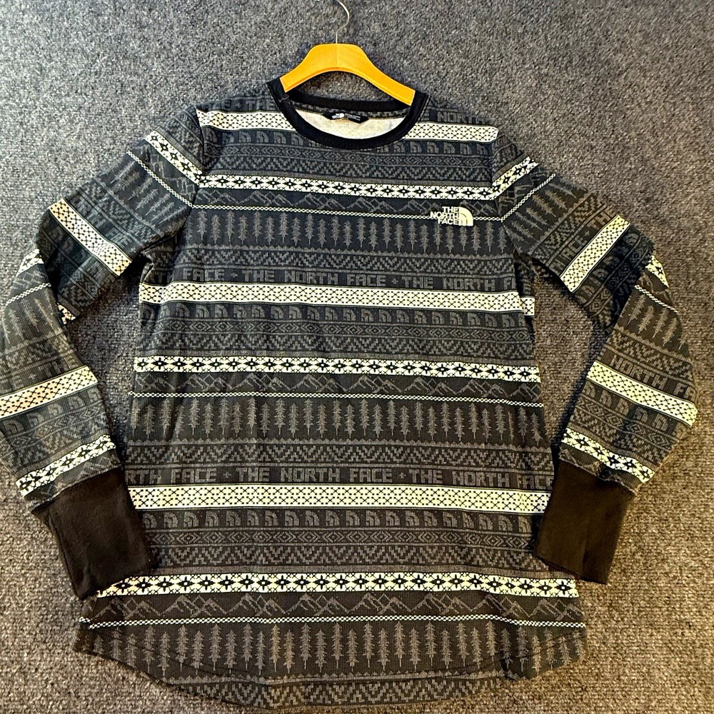 The North Face Women's Black Fair Isle Crewneck Knit Pullover Sweater L NF0A3567